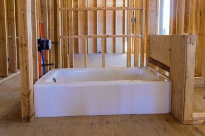 Finished bathtub installation